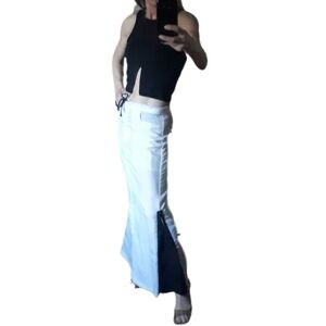 Black and White Maxi Skirt with Side Slit
